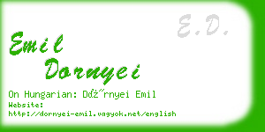 emil dornyei business card